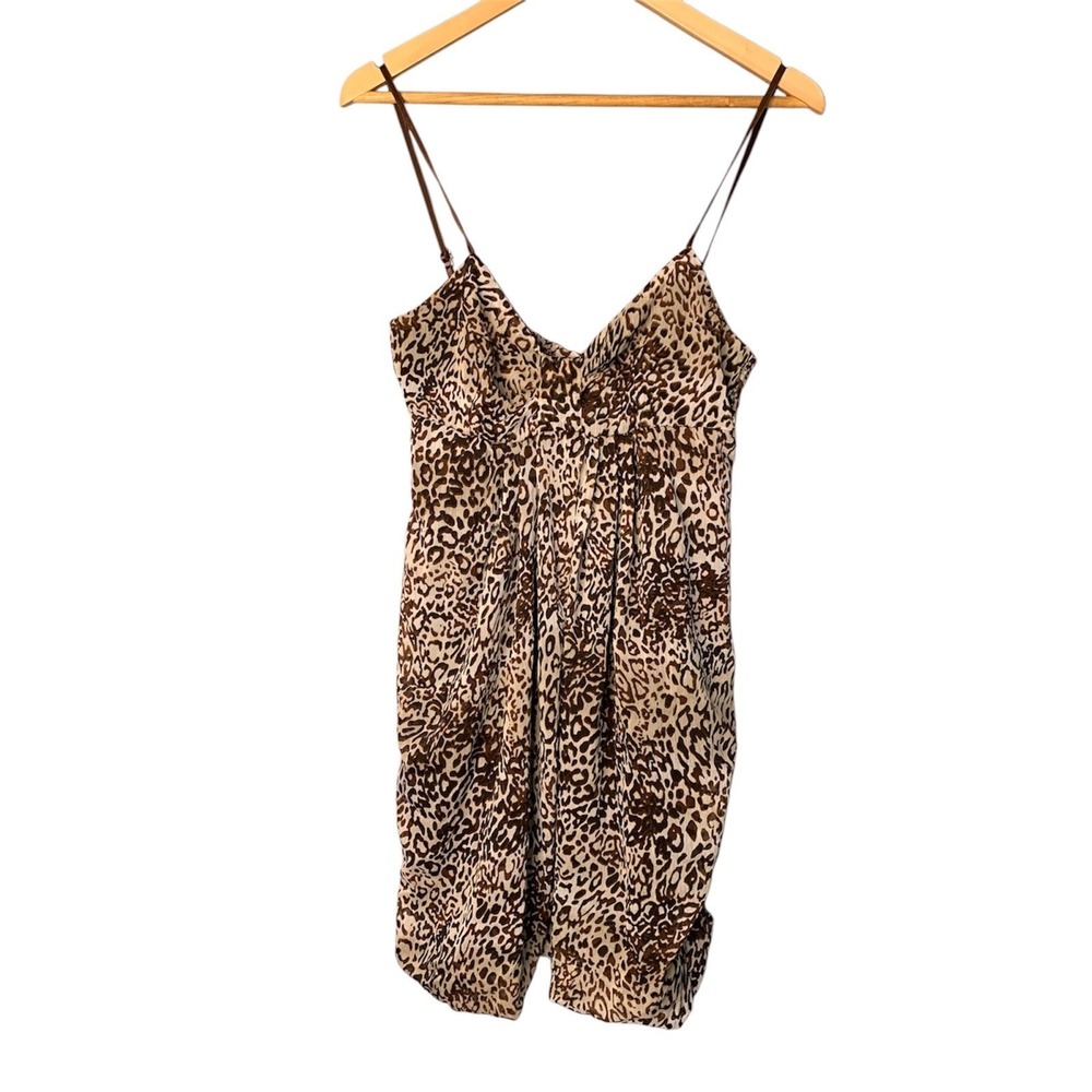 Daytrip Women's Sundress Medium Leopard Print Adjustable Straps Summer Boho